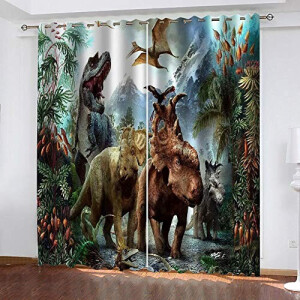 Rideaux Jurassic Park multicolore 70x160 cm