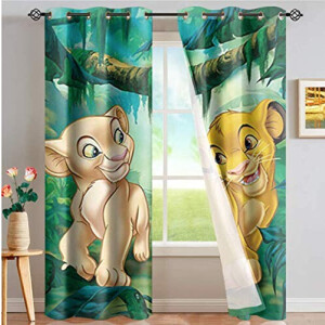 Rideaux Le roi lion multicolore occultants 150x166 cm