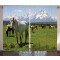 Rideaux Cheval vert citron blanc 280x225 cm - miniature