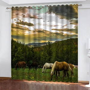 Rideaux Cheval occultants 2x140 cm