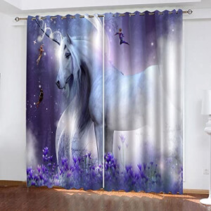 Rideaux Cheval couleur, blanc, noir, rouge occultants 200x160 cm