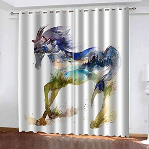 Rideaux Cheval occultants 85x160 cm