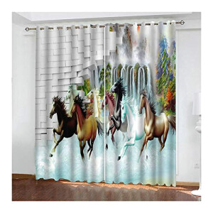 Rideaux Cheval multicolore occultants 274x138 cm