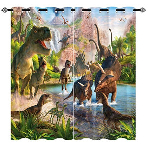 Rideaux Dinosaure multicolore occultants 117x183 cm