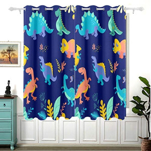Rideaux Dinosaure multicolore occultants 137x139 cm