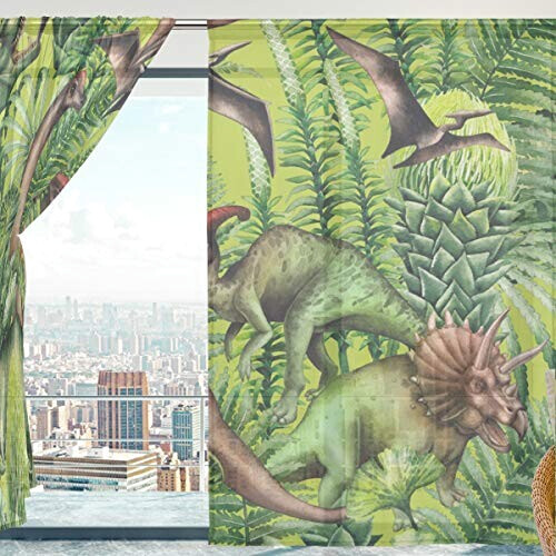 Rideaux Dinosaure multicolore 140x213 cm variant 1 