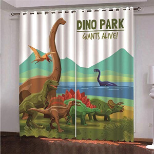 Rideaux Dinosaure occultants 150x166 cm