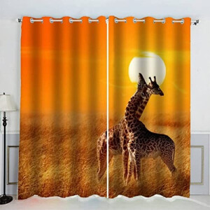 Rideaux Girafe couleur occultants 2x140 cm