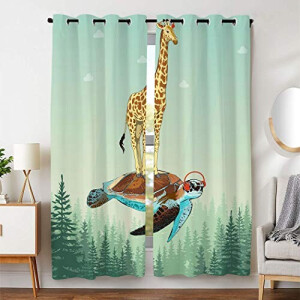 Rideaux Girafe multicolore 245x140 cm
