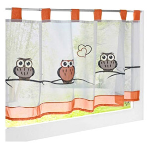 Rideaux Hibou orange 45x90 cm