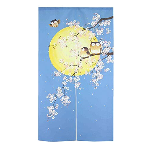 Rideaux Hibou bleu 85x150 cm