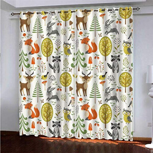 Rideaux Hibou multicolore occultants 183x214 cm