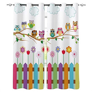 Rideaux Hibou occultants 2x85 cm