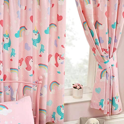 Rideaux Licorne rose