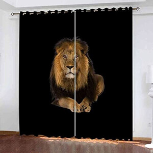 Rideaux Lion occultants 150x166 cm