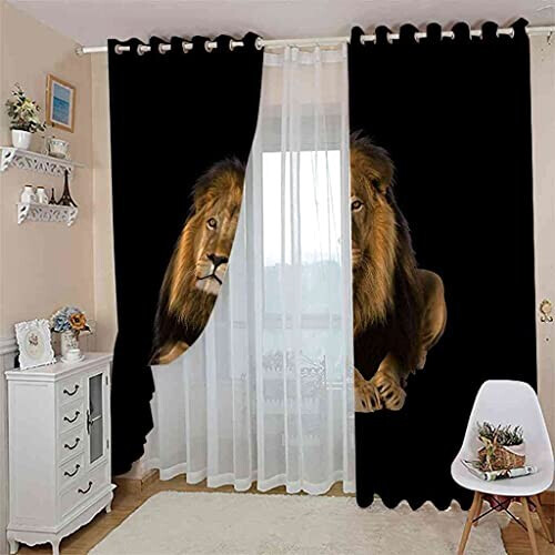 Rideaux Lion occultants 150x166 cm variant 1 