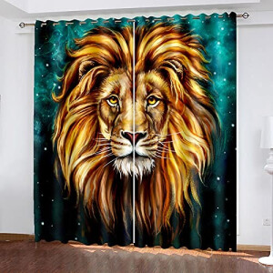 Rideaux Lion style- occultants 2x70 cm