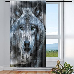 Rideaux Loup multicolore 135x175 cm