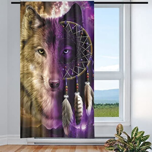 Rideaux Loup multicolore . 135x175 cm