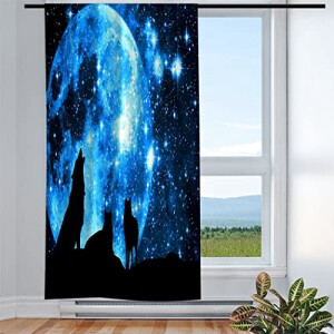 Rideaux Loup multicolore . 135x225 cm