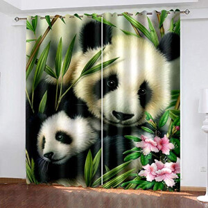 Rideaux Panda jaune occultants 200x160 cm