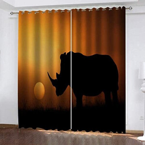 Rideaux Rhinocéros noir occultants 75x166 cm