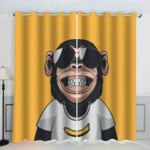 Rideaux Singe couleur occultants 2x117 cm