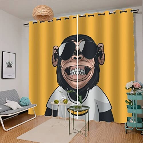 Rideaux Singe couleur occultants 2x117 cm variant 2 