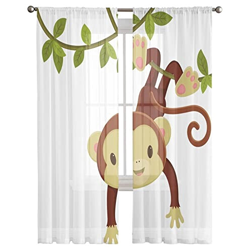 Rideaux Singe a- occultants 2x140 cm variant 1 