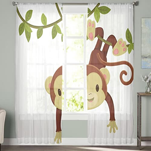 Rideaux Singe a- occultants 2x140 cm variant 2 