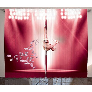 Rideaux Singe magenta brun pâle 280x245 cm