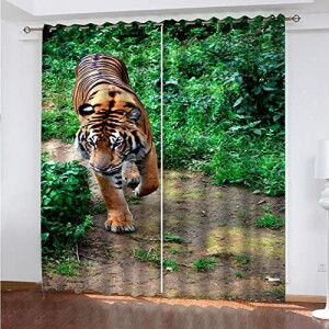Rideaux Tigre herbe animal occultants 117x137 cm