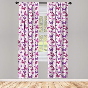 Rideaux Papillon rose-mauve 150x225 cm