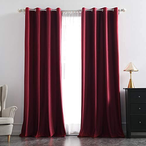 Rideaux rouge bordeaux 140x260 cm