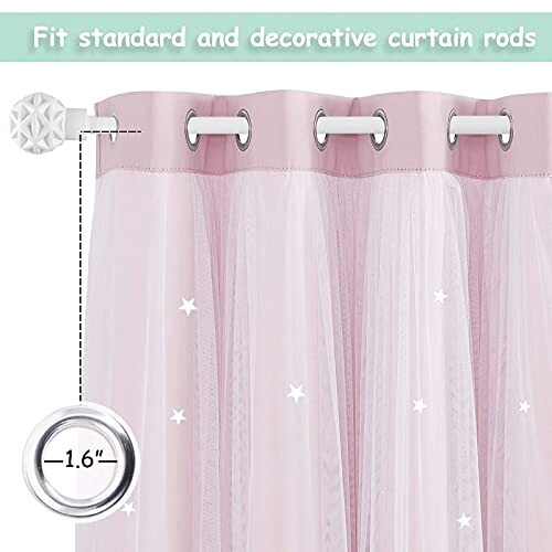 Rideaux rose clair occultants variant 1 