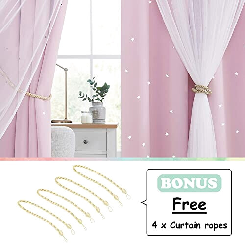 Rideaux rose clair occultants variant 2 