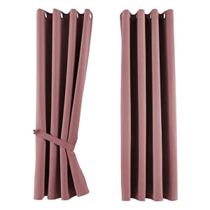 Rideaux rose vieux occultants 160x140 cm
