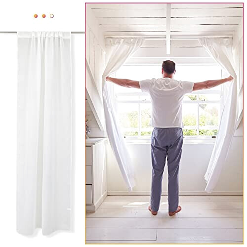Rideaux blanc 100x200 cm variant 3 