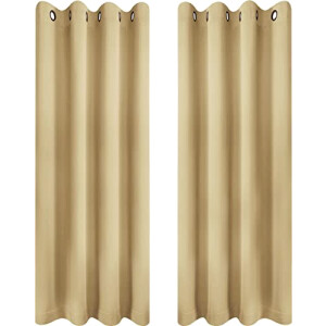 Rideaux beige occultants 140x175 cm