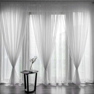 Rideaux Transparent blanc 100x200 cm