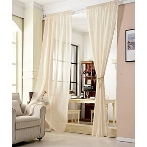 Rideaux Transparent sable 140x225 cm
